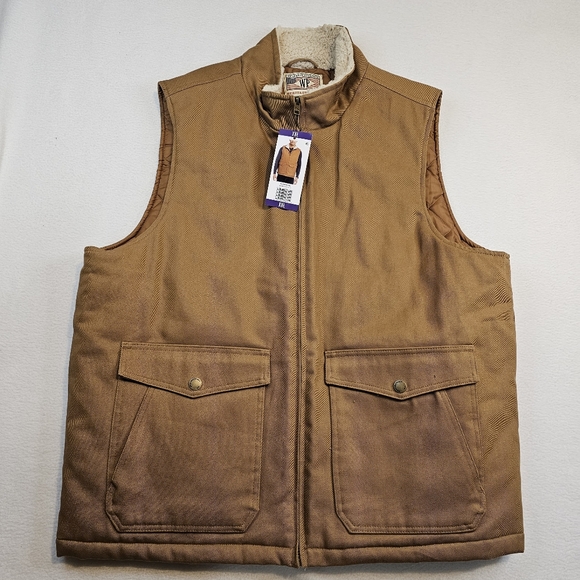 Weatherproof Other - Weatherproof Men's Tan  Sleeveless Denim Vest Size XXL NWT‎